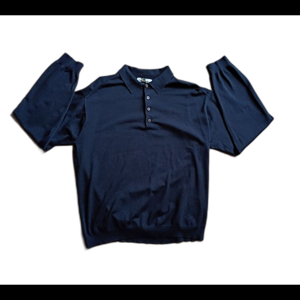 Tommy Bahama Silk Blend Long Sleeve Polo Shirt XL Black